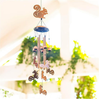 for Mom Squirrel Wind Chimes for Outside,Squirrel Gifts for Women Men/Memorial Gift/Birthday Gifts Metal windchimes Outdoors/Indoors,Garden Decor,Patio,Home,Porch,Yard Decorations
