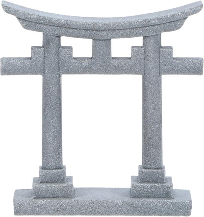 M METERXITY 2.7" H Miniature Torii Gate Ornaments with Plaque, Mini Chinese Gate Models Decorative Japanese Sandstone Tiny Home Landscape Accessories for Aquarium/Fish Tank/Garden Decor