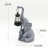 Solar Garden Outdoor Statues Elephants Decors Figurine Light, Lawn Decor Elephants Statue for Patio, Balcony, Yard Ornament, Chrismtas Gifts for Women Mom Grandma
