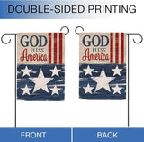 Hzppyz God Bless America 4th of July Patriotic Garden Flag Double Sided, USA Memorial Day Stars Stripes Vintage Decorative Yard Outdoor Home Small Decor, American Outside House Decoration 12 x 18