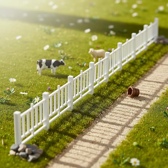 LUOZZY 20 Pcs Miniature Doll Fences Fairy Garden Ornament Vintage Fences Micro-Landscape Dollhouse Decorations