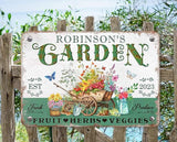 Custom Metal Signs with Name Made in USA Personalized Vintage Garden Sign Waterproof Vintage Decorative Metal Print for Wall Decor Customized Home Garden Ideas Gifts Artwork Prints for Yard Ourdoor