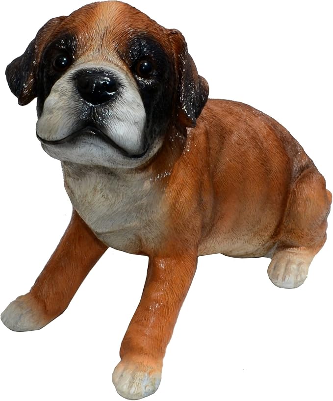 Punch-Boxer Puppy M by Michael Carr Designs - Outdoor Puppy Dog Figurine for Gardens, patios and lawns (80108)