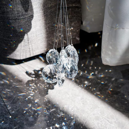 KANPURA Pack of 10 Clear Crystal Suncatcher Chandelier Lamp Lighting Drops Pendants,Hanging Glass Ball Prisms Window Home Christmas Tree Decor