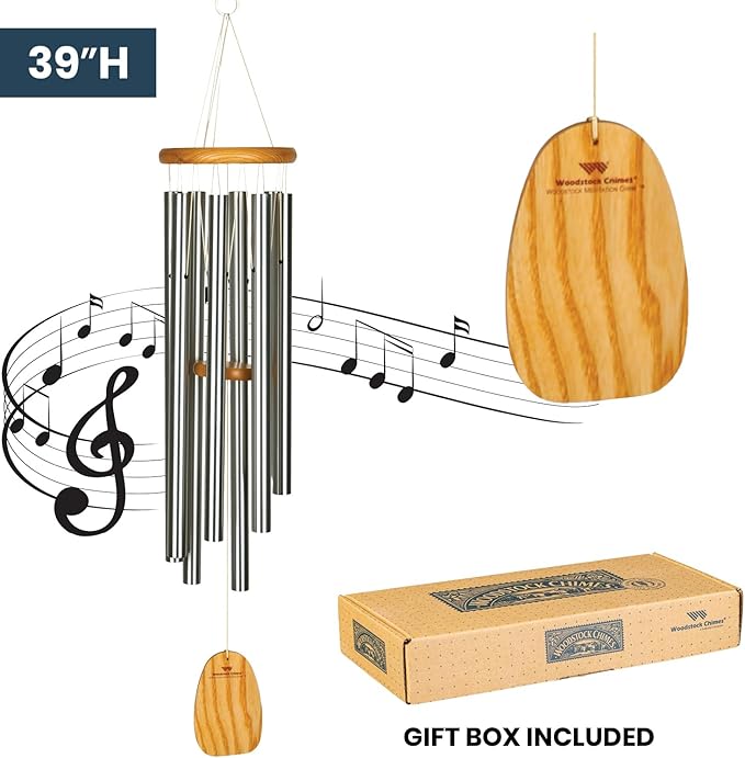 Woodstock Chimes Signature Collection, Woodstock Meditation Chime, 39'' Eastern Energies Wind Chimes for Outdoor, Patio, Home or Garden Décor (TMS)