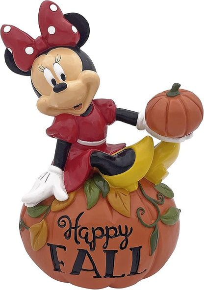 Disney Minnie Mouse Happy Fall Outdoor Garden Statue, 7 Inches Tall, Officially Licensed Disney Product