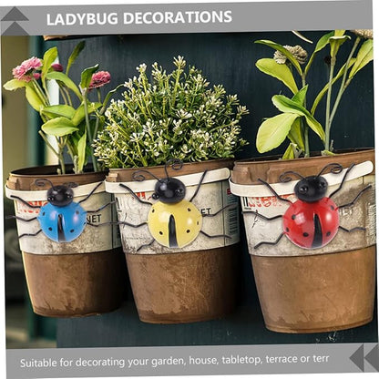 LIOOBO Simulated Ladybug Decors 3pcs Ladybug Garden Ornament Vibrant Colors for Home
