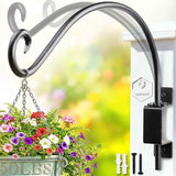 Qiang Ni Plant Hanger Outdoor: 12 Inch 50LBS Bird Feeder Bracket for Garden Patio Decor - Swivel Adjustable Wall Mount Plant Hook for Hanging Flower Baskets