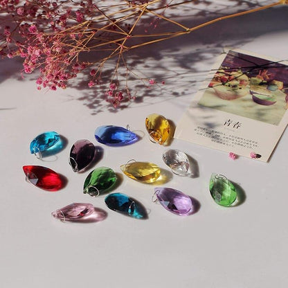 H&D HYALINE & DORA 38mm Multi-Color Feng Shui Faceted Decorating Crystal Grid Prism,Pack of 12