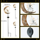 LOVERUIS Solar Garden Lights Outdoor Fairy Moon Lamp Waterproof Moon Garden Solar Light with Crackle Glass Ball LED Stake Lights Angel Decorative for Grave Balcony Lawn Patio Pathway
