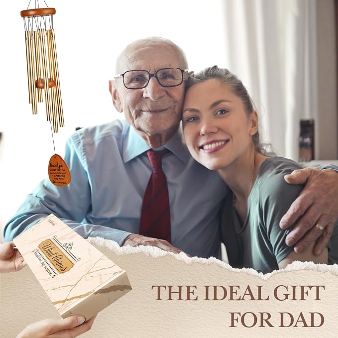 Gifts for Grandpa, Grandpa Wind Chimes, Best Gift for Grandpa, Birthday Gift for Grandfather from Granddaughter, Grandson, Grandpa Gifts Ideas for Father's Day Christmas