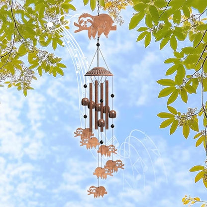 OLYCRAFT Sloth Wind Chimes Outdoors Wind Chime Sympathy Memorial Windchime Iron Windchime Memorial Presents Hanging Windbell for Patio Backyard Home Garden Pendant Decoration - 28 Inch
