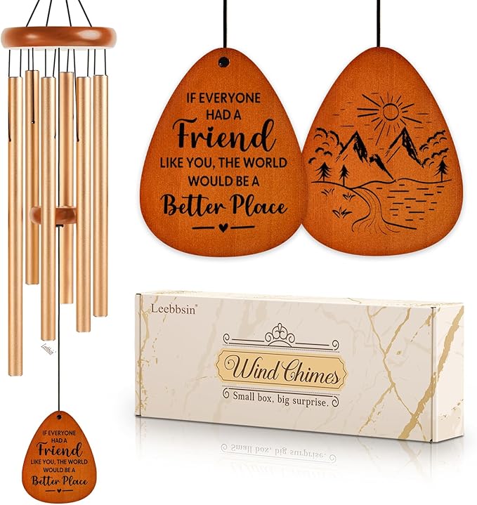 Leebbsin Best Friend Birthday Gifts for Women, Friendship Wind Chimes, Birthday Gift for Best Friend, Soul Sister, Bestie, Friendship Gifts Ideas for Graduation Thanksgiving Chirstmas Large-36''