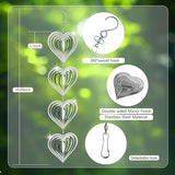 12Pcs Heart Bird Scare Discs, 4Set Highly Reflective Hanging Wind Spinners Outdoor Metal Bird Reflectors for Outside Garden Decor Lightweight Bird Devices to Scare Birds Away from Yard Porch