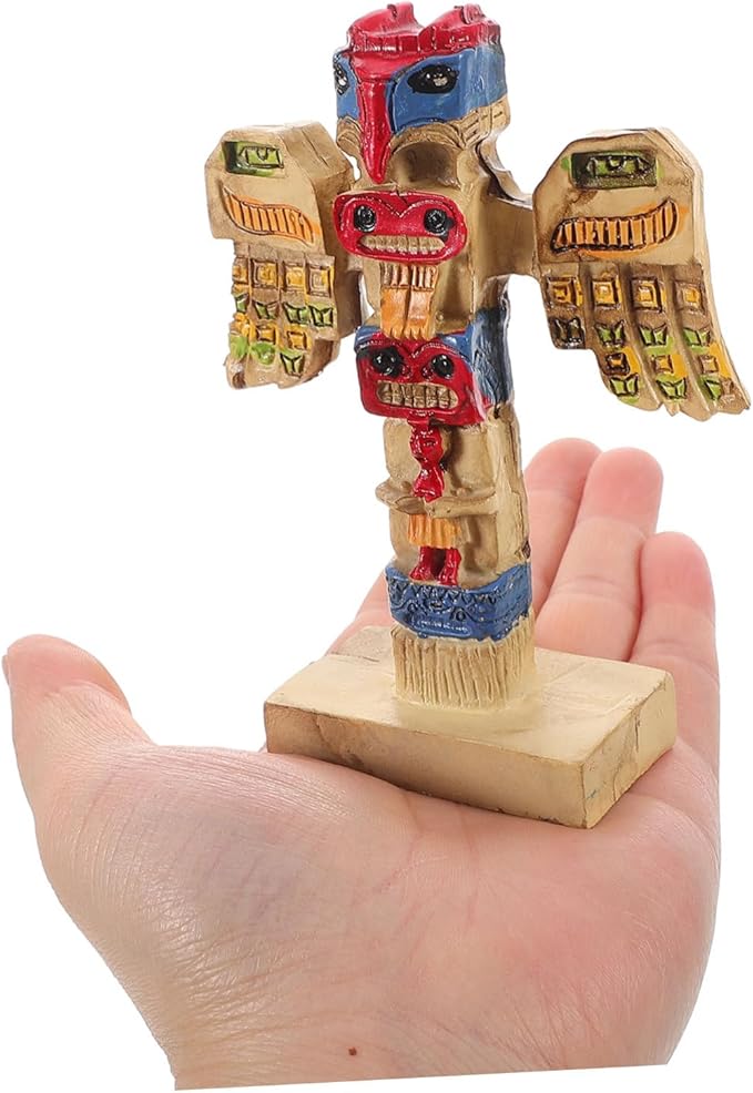 Resin Tribal Symbol Statue for Garden Decoration Handpainted Ornament Unique Design Outdoor Resin Craft Auspicious Tribal Token Figurine for Courtyard Decor