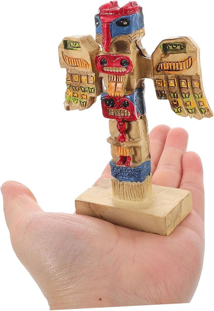 Resin Tribal Symbol Statue for Garden Decoration Handpainted Ornament Unique Design Outdoor Resin Craft Auspicious Tribal Token Figurine for Courtyard Decor