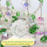 Geili Crystal Suncatchers for Windows Hanging,Spiral Crystal Sun Catchers Indoor Window,Boho Hanging Crystals for Decoration,Healing Wind Chimes Suncatcher Rainbow Maker for Outside(Green)