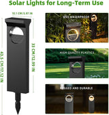 Modern Solar Pathway Lights Outdoor, 6 Pack Upgraded Moon Shaped Landscape Lights - Brighter & Waterproof Solar Powered Decor for Yard, Garden, Path, Walkway Outside Decoration