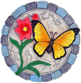 OrnamentallyYou Elegant Resin Stepping Stone, Outdoor Garden Pathway Decoration (Colorful Moments Bloom Stepping Stone, 9.5" Butterfly Garden Decorative Figurine)