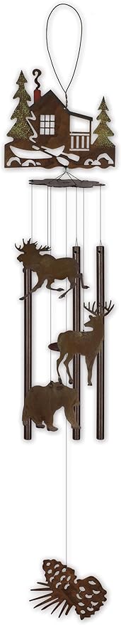 Sunset Vista Design Studios Great Outdoor Metal Wind Chime, Forest Cabin