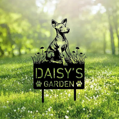 Custom American Hairless Terrier Metal Memorial Garden Stake Personalized Pet Grave Marker Name Sign Remembrance Stake Decor,Memorial Statue Sign for Garden Outdoor Outside Yard Decor Dog Loss Xmas.