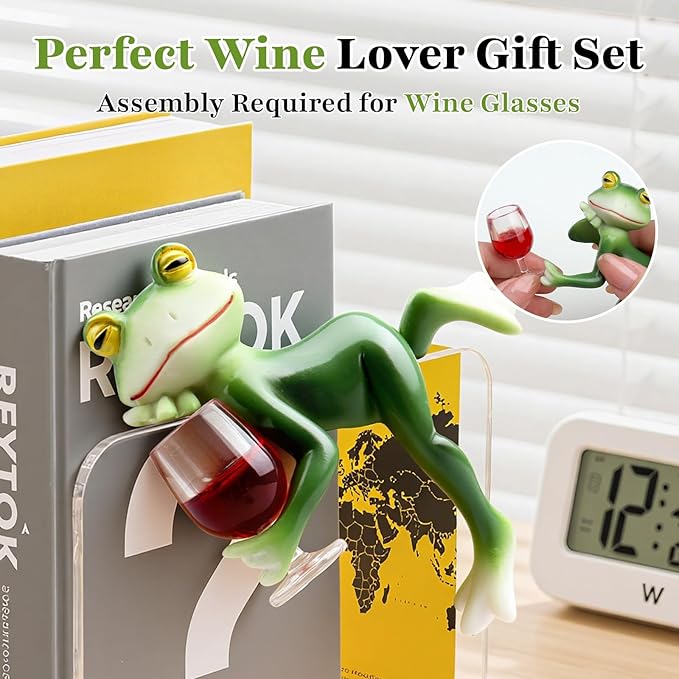 Garden Frog Statues – Funny Outdoor Figurines for Yard, Patio, Lawn, Indoor Decor – Cute Animal Ornaments & Plant Hangers – Birthday for Women (1 Pack)
