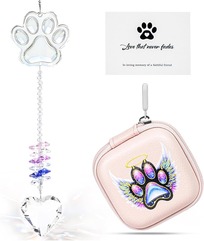 Dog Memorial Gift - Crystal Suncatcher for Loss of a Dog, Pet Loss Sympathy Gift & Remembrance Keepsake