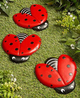 Ladybug Stepping Stones for Gardens and Outdoor Flower Beds - Set of 3
