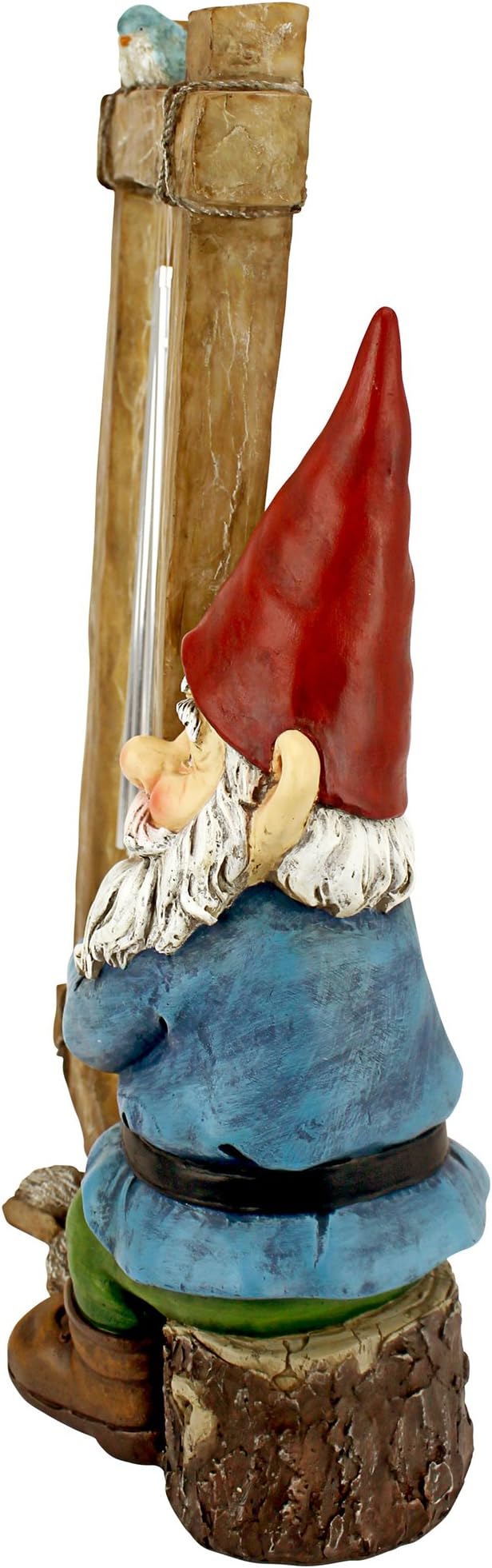 Design Toscano HF5152401 Garden Gnome Statue - Ringing His Chimes Garden Gnome - Lawn Gnome,full color