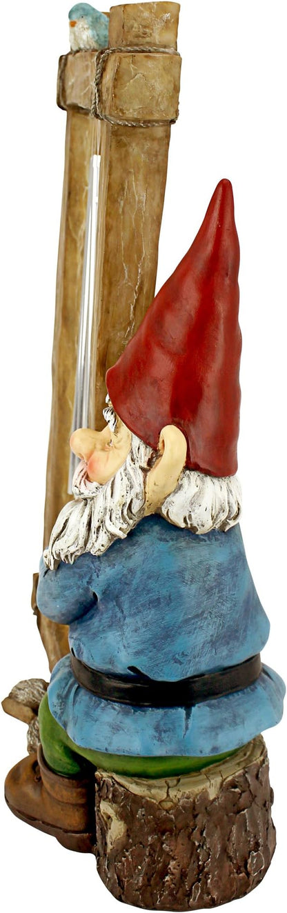 Design Toscano HF5152401 Garden Gnome Statue - Ringing His Chimes Garden Gnome - Lawn Gnome,full color