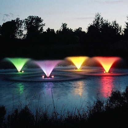 Kasco VFX Series Aerating Pond Fountain - 1/2 Horse Power 120V Single Phase with 50 ft Electric Power Cord | RGB Lighting | Efficient Pond Aeration Systems