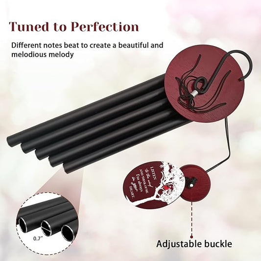 Cardinal Memorial Wind Chimes for Loss of Loved One, 33.5" Red Cardinal Sympathy Wind Chimes Outdoor Deep Tone, Tree of Life Remembrance Gift for Loss of Mom Dad, Funeral Gift