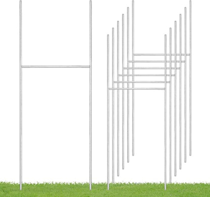 6 Pack Yard Sign Stakes, 17X7.5 INCH H Frames Yard Stakes for Signs for Ground Outdoor, Metal Yard Sign Holder for Corrugated Plastic Sign, Blank Lawn Sign, Estate Garage Sale, Outdoor Decor