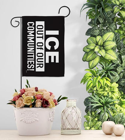 ICE Out of Our Communities Flag Hanger Kit Wall Hanging Decor Home Poster Porch Balcony Bandera para Mexican Gifts SF NY LA MAGA Abolish ICE Support Sign Protest Poster Californian Pride Decor