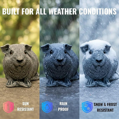 OLOMA Realistic Guinea Pig Yard Statue Solid Concrete Animal Art with Resin Sealed Surface Durable All Season Weatherproof Decor for Backyard Landscape Lawn Patio and Interior Spaces