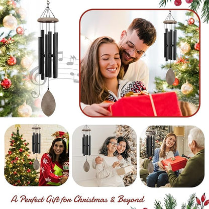 Wind Chimes for Outside, All Metal Tuned Wind Chime Outdoors, Sympathy & Memorial Wind Chimes for Mom Dad, Leaf Design, Box Included