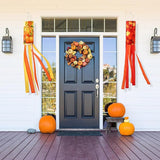 NOVWANG 2 Pieces 40 Inch Fall Windsocks，Pumpkin Maple Leaf Wind Socks for Outside Decor Hanging Flag for Home Garden Yard Wall Balcony Decoration