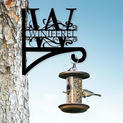 Custom Last Name Metal Plant Hanger Indoor & Outdoor | Personalized Letter Monogram Metal Hanging Plant Bracket | Customizable Indoor & Outdoor Wall Hanger for Home Decor Gift for Mom