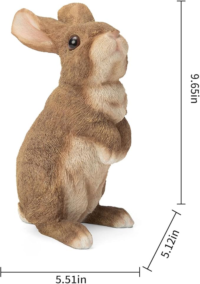 Garden Outdoor Rabbit Statue,Bunny Figurine Resin 9.5 Inches, Suitable for Home Lawns, Balconies, Courtyard Art Garden and Courtyard, Easter Spring Home Decor Unique Home Gifts.