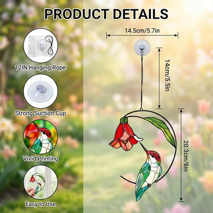Hummingbird Gifts for Women, Hummingbird Sun Catcher for Window Hanging, Mothers Day for Mom Grandma Bird Lovers, Spring Suncatcher Garden Decor for Indoor Outdoor Windows(3)