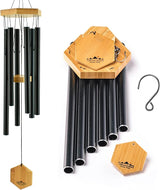 UpBlend Deep Tone Wind Chime – Outdoor Sympathy & Memorial Gift for The Loss of a Loved One, Memorial Wind Chimes, Thoughtful Sympathy Gift for Bereavement and Remembrance. 29" Black