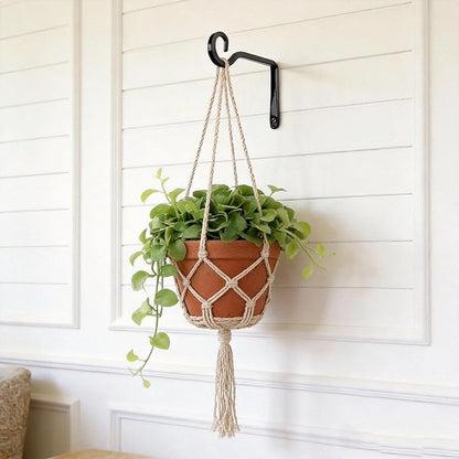 Metal Outdoor Hanging Brackets, 6 Pack 6 Inch-Ideal as Plant Hooks for Wall Use, Versatile for Hanging Bird Feeders, Lanterns, Wind Chimes. Includes Mounting Hardware, Durable Metal for Outdoor Decor.