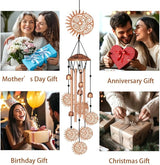 Wind Chimes for Outside, Sun Moon Aluminum Tube Windchime Melodious Melodic for Porch Patio Garden Decor, Unique Metal Memorial Wind Chimes Housewarming Gifts for Friends and Family