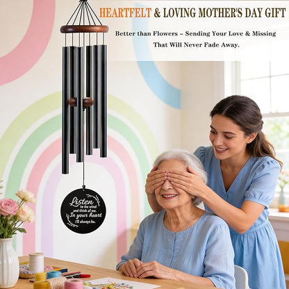 36 Inch Memorial Wind Chimes for Loss of Loved One - Deep Tone, Durable Metal Sympathy Wind Chimes for Outside, Outdoor Decor, Garden Patio Porch Yard Home, Meaningful Gift for Mom Women Housewarming