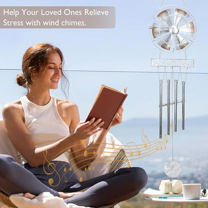 MUMTOP Wind Chimes for Outside, Metal Wind Chimes Outdoor with Wind Spinner and Welcome Sign for Home, Garden and Patio Decor