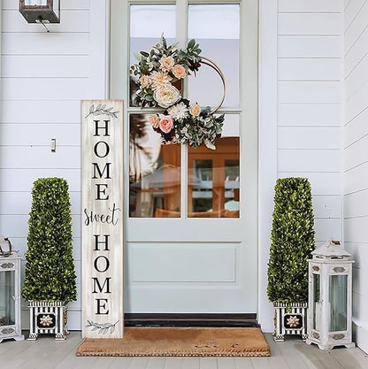 Home Sweet Home Porch Sign Wooden Welcome Sign Vertical Hanging Signs For Standing Front Porch Standing Farmhouse Porch Signs Outdoor Tall Sign Decorations Outdoor Welcome Signs for Porch 47.2H