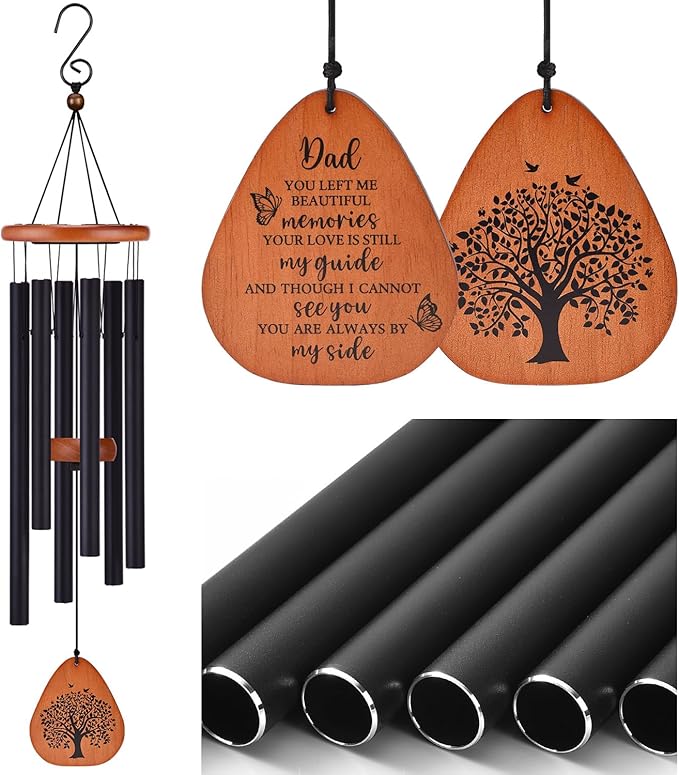 AMBOBE Memorial Sympathy Gifts for Loss of Dad, 32" Memorial Wind Chimes for Loss of Father Sympathy Gift, Bereavement Gifts for Loss of Father, Windchimes in Memory of Dad