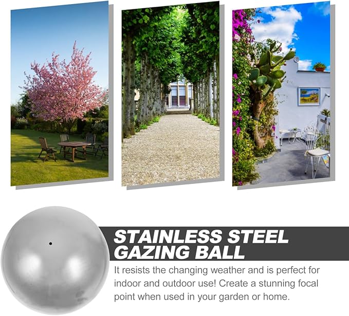 BESPORTBLE Silver Half Sphere: 10Pcs Stainless Steel Garden Mirror Globe - Hollow Hemisphere Ball Gazing Ball Half for Home Outdoor Garden Pool Shopping Mall Wall Decoration, 6 Size