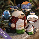 Garden Gnomes Outdoor Funny Welcome Gnomes Statue Garden Gnome Figurine for Lawn Patio Yard Decoration(Welcome)