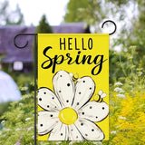 Hello Spring Garden Flags for Outside,Bee Daisy Spring Garden Flag Yard Lawn Porch Flags for Outdoor Decorations 12x18 Inch Double Sided
